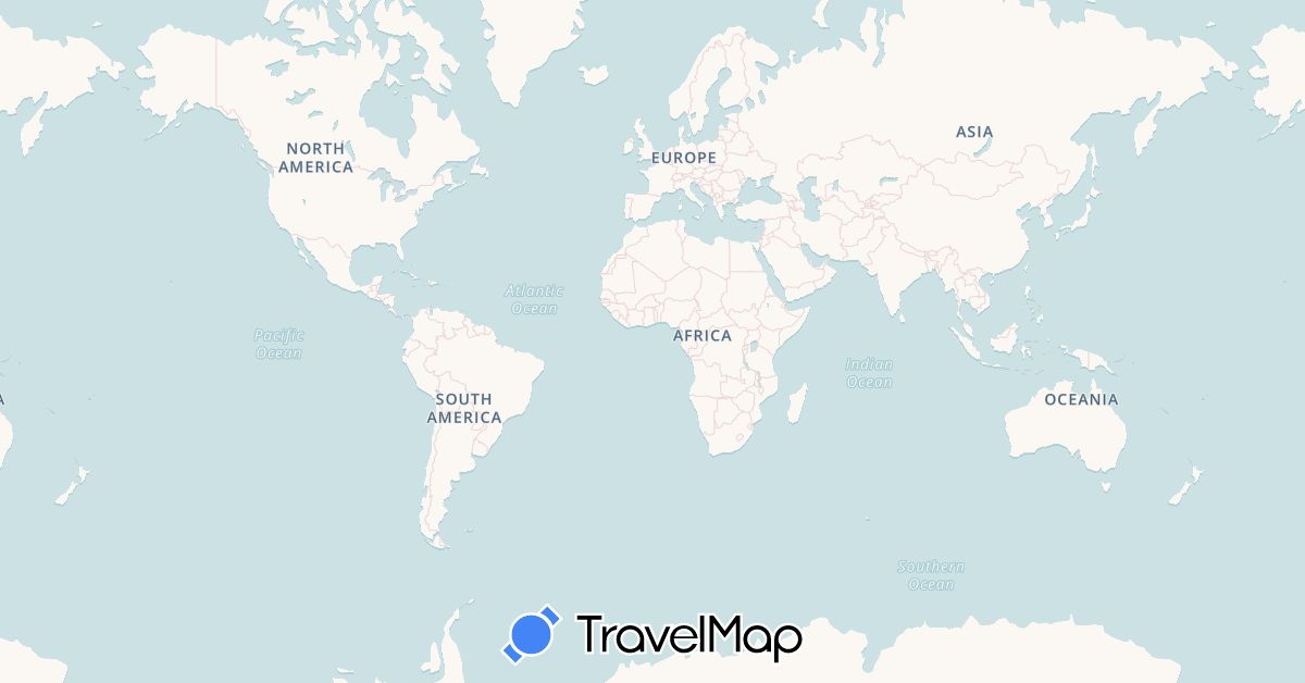 TravelMap itinerary: driving, cycling in Austria, Switzerland, Germany, France, Hungary, Serbia, Slovakia (Europe)